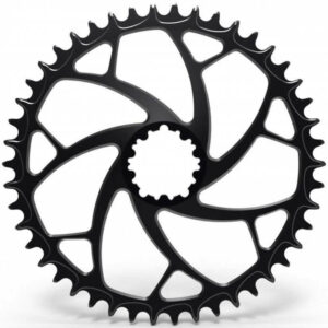 A black ALUGEAR 3-Bolt Road/Gravel Chainring For SRAM on a white background.