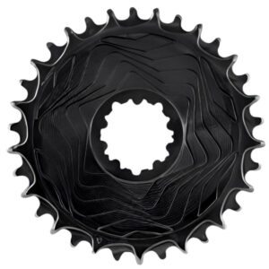 A black ALUGEAR Aero Boost Chainring for SRAM against a white background.