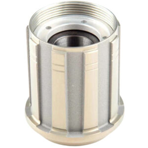 Silver freehub body with threads for end caps