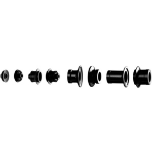 A group of black ENVE Freehub End Caps on a white background.