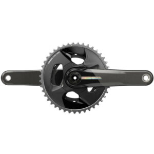 A SRAM Force D2 43/30 Wide 2x crankset with iridescent logo on a white background.