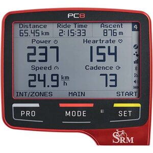 SRM PowerControl 8 (PC8) Cycling Computer - Red